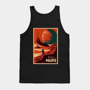 Mars Adventure Vintage Travel Poster Tank Top